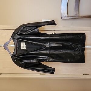 Vintage Wilson Black Leather Mini Dress Size M